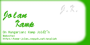 jolan kamp business card